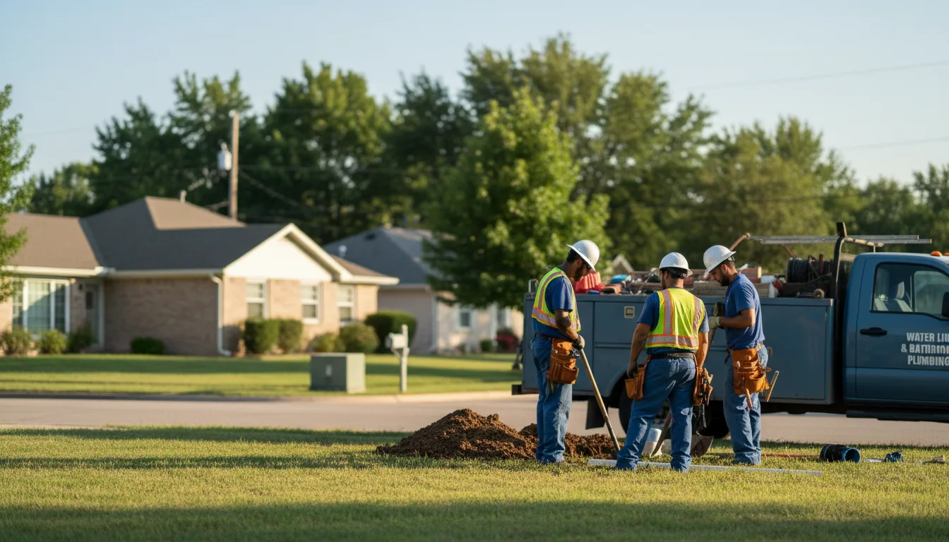 Residential water line and bathroom plumbing service in Hingham, WI
